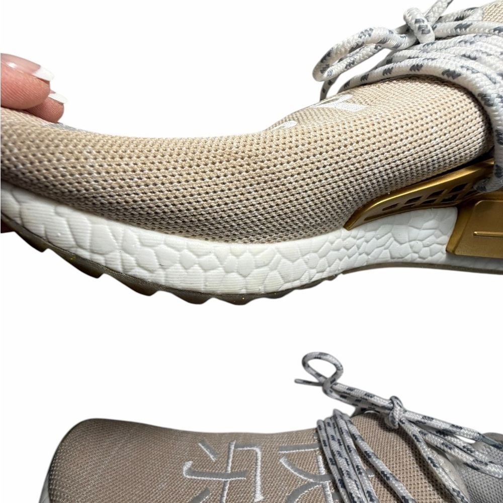 Adidas Pharrell Williams NMD Hu Trail  'HAPPY' China Gold Knit Sneakers Sz 7 - Picture 11 of 15